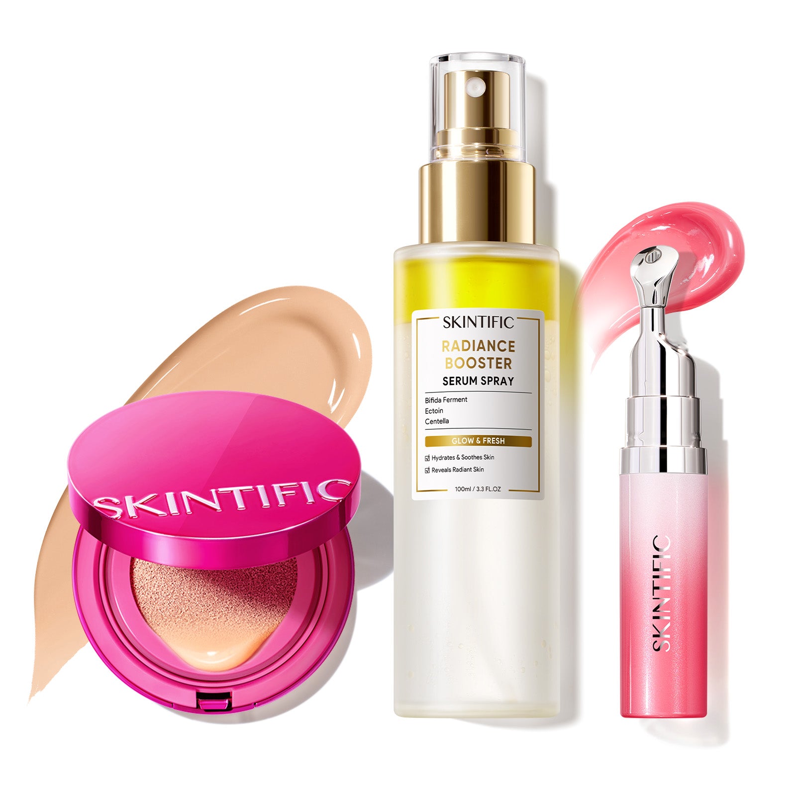 Glow Cover Cushion + Booster Serum Spray + Lip Serum