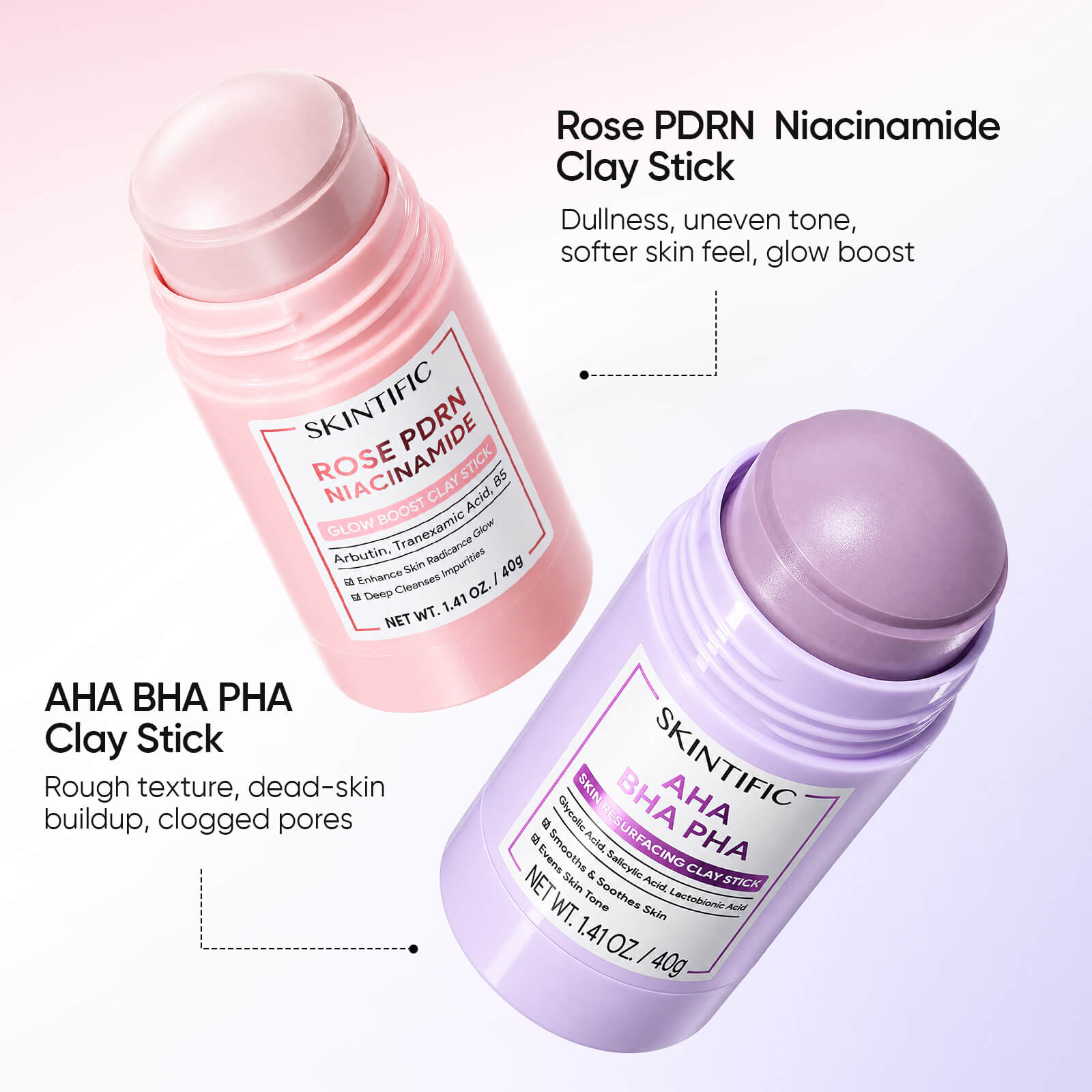 Clay Stick Duo Set for Pores, Oil, Texture & Glow
