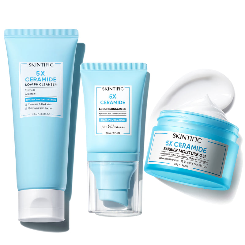 5X Ceramide Cleanser & Moisture Gel & Sunscreen 3pcs Set