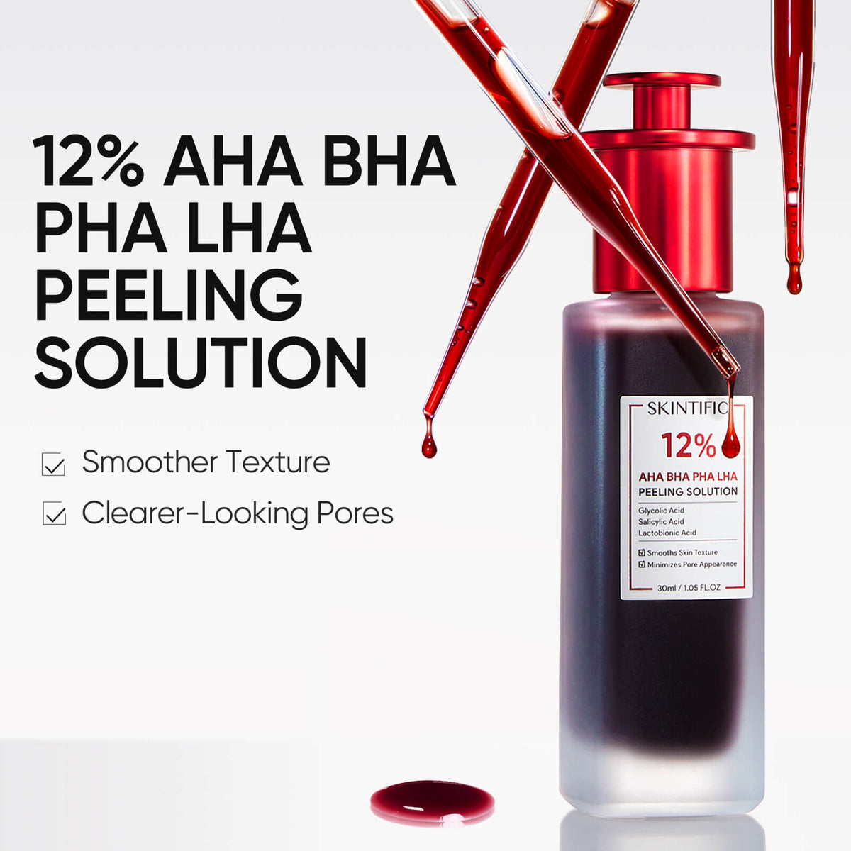 12% AHA BHA PHA LHA Peeling Solution Serum