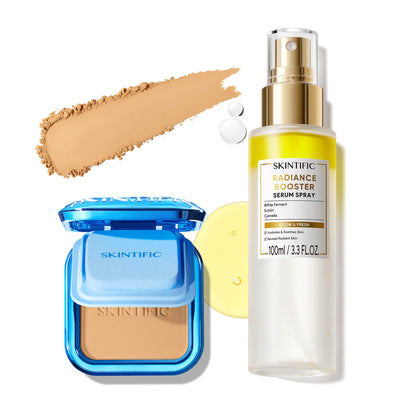 Powder Foundation & Radiance Booster Serum Spray Set