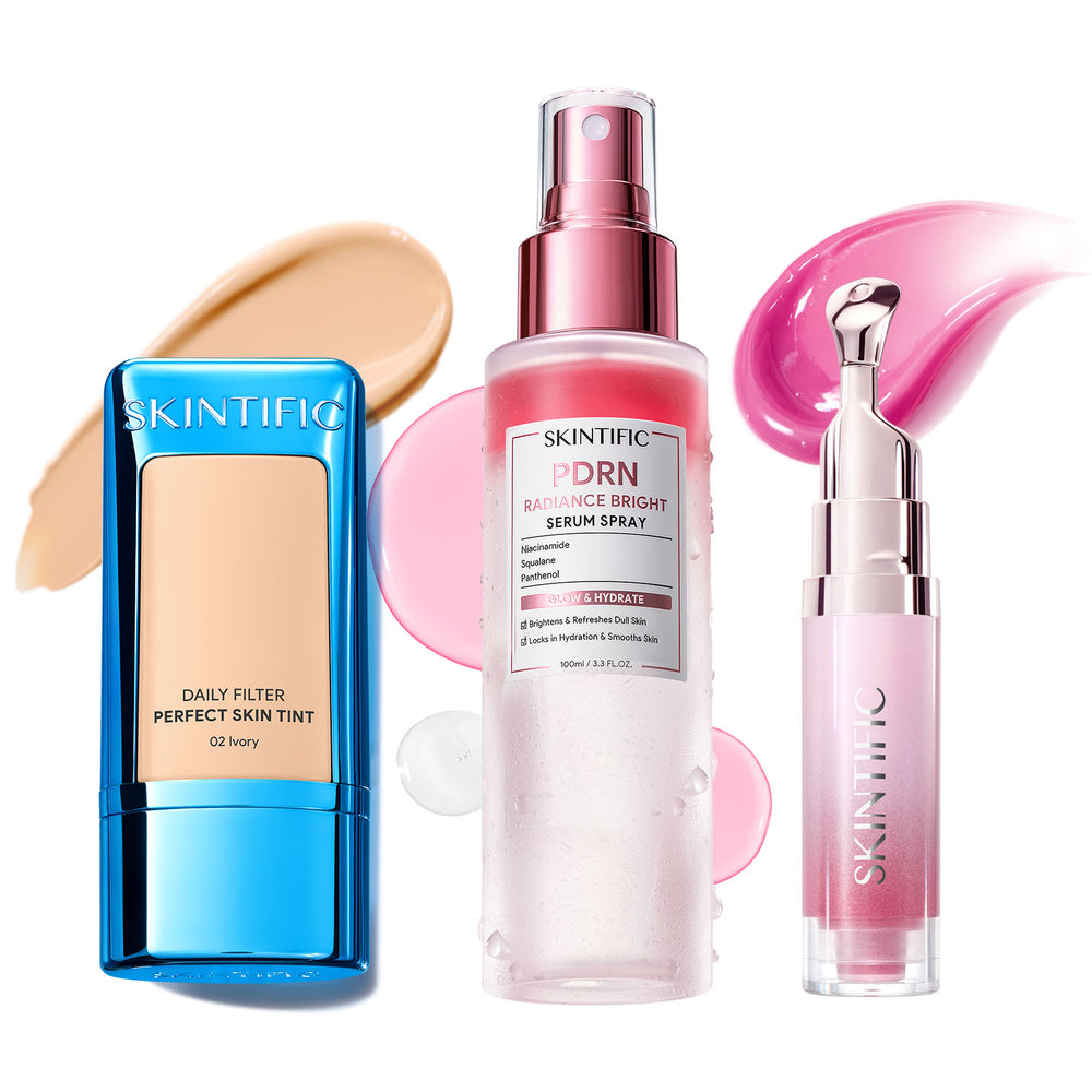 Daily Skin Tint & PDRN Serum Spray & Peptide Lip Serum Fresh Glow Set