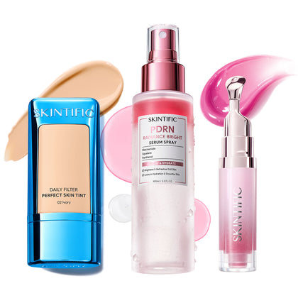 Daily Skin Tint & PDRN Serum Spray & Peptide Lip Serum Fresh Glow Set