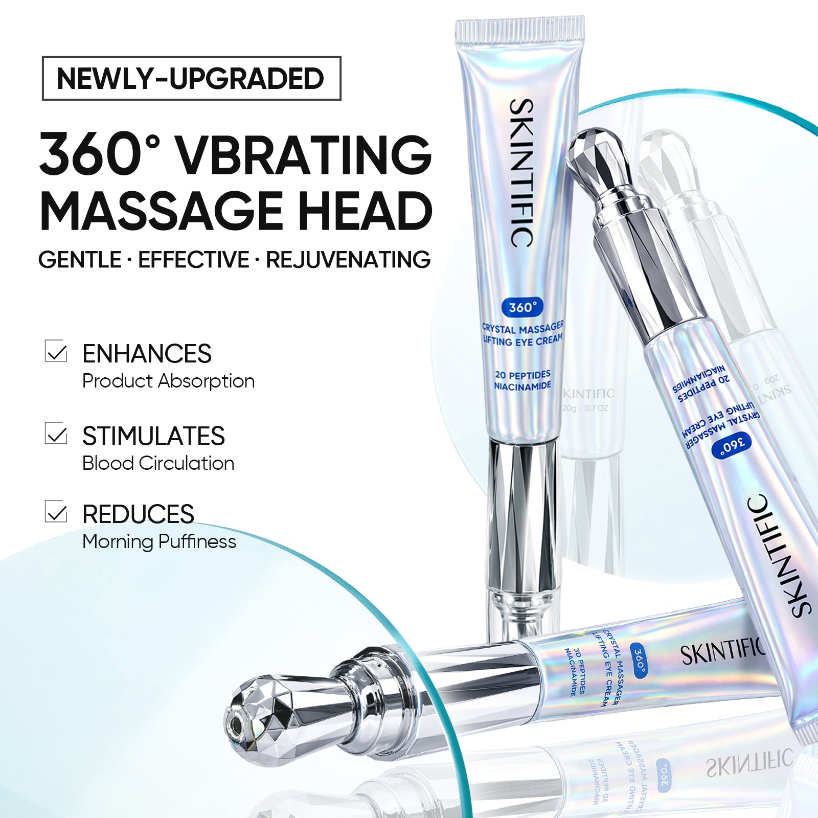 360° Crystal Massager Lifting Eye Cream Lifts & Brightens Reduces