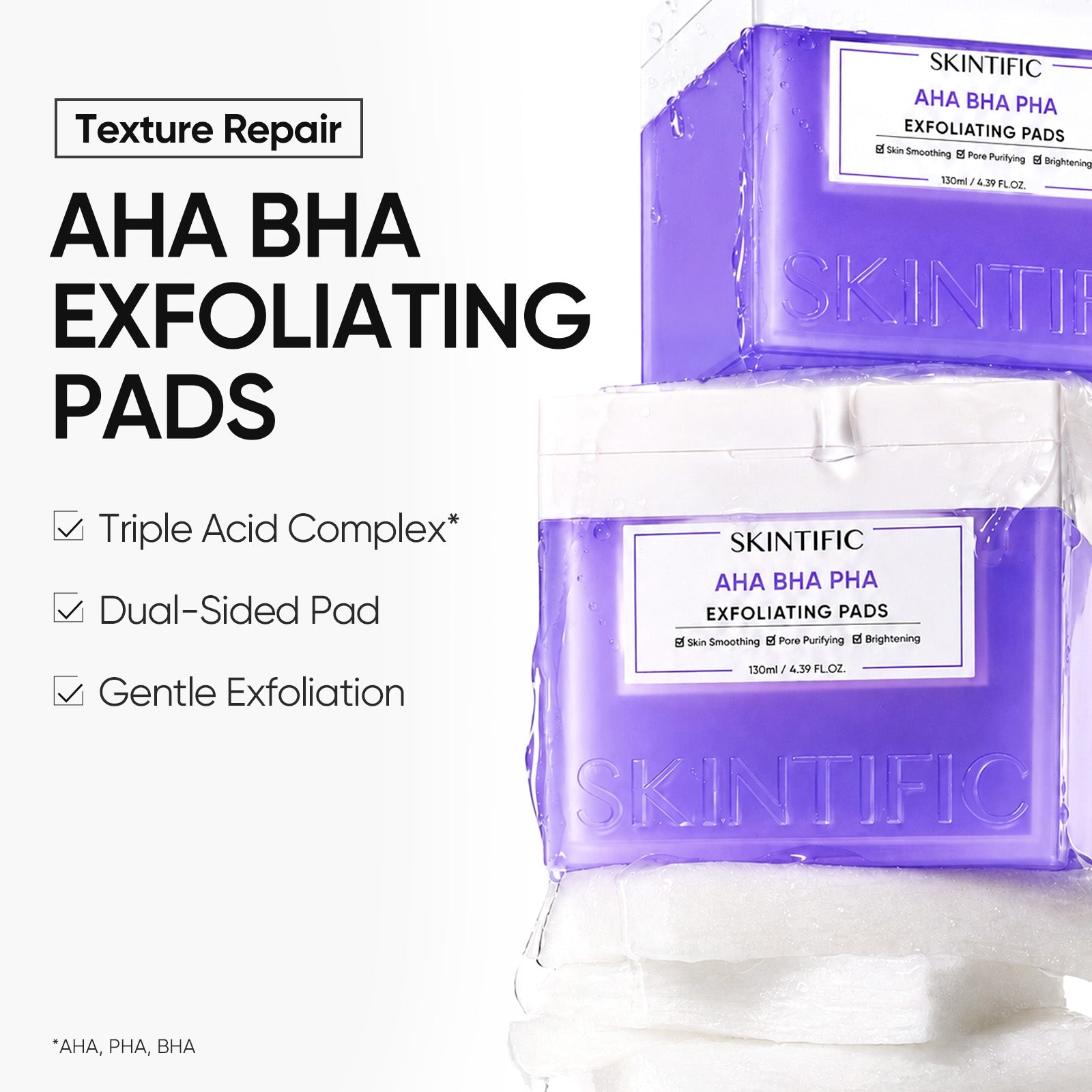 AHA BHA PHA Exfoliating Pads & Resurfacing Clay Stick Set