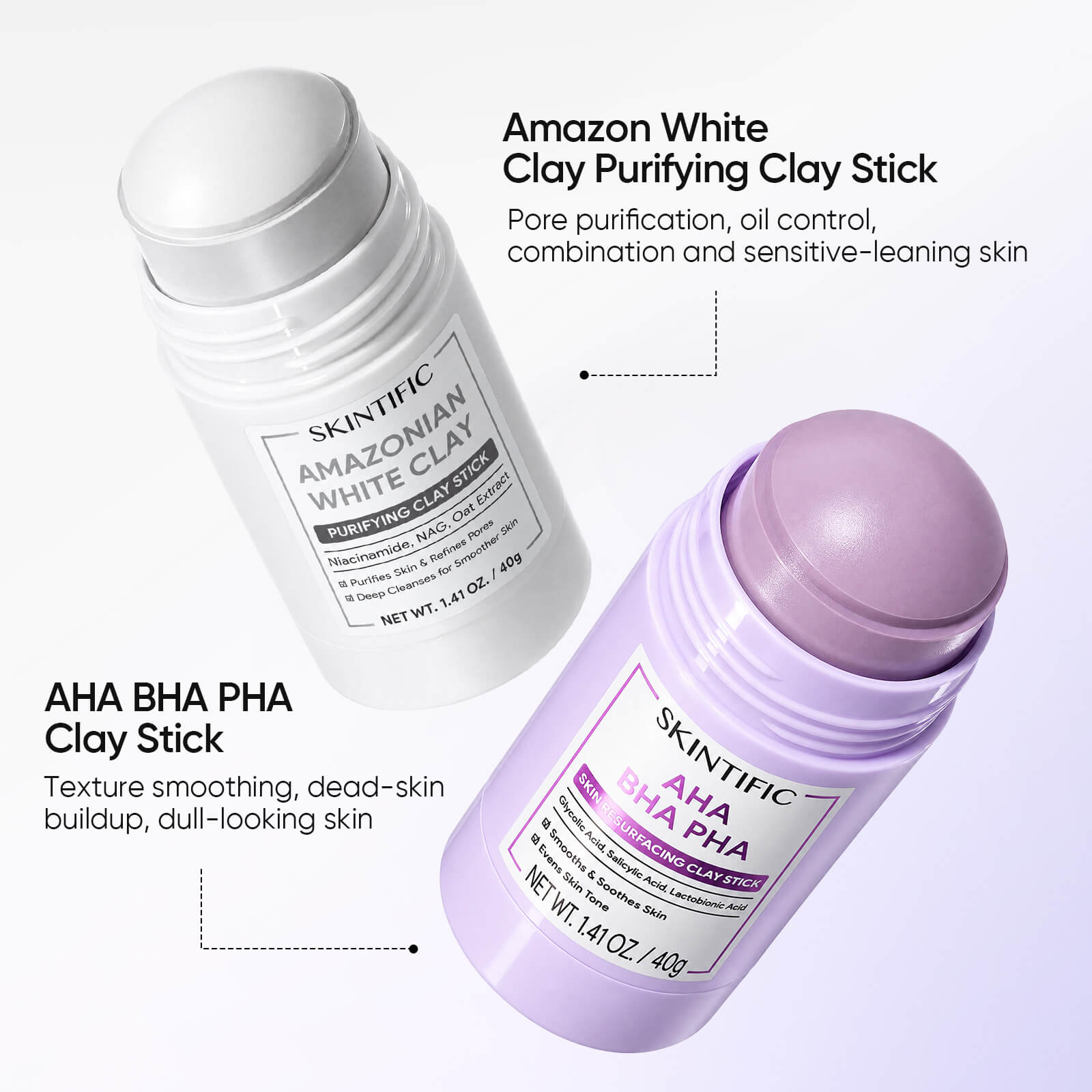 Clay Stick Duo Set for Pores, Oil, Texture & Glow
