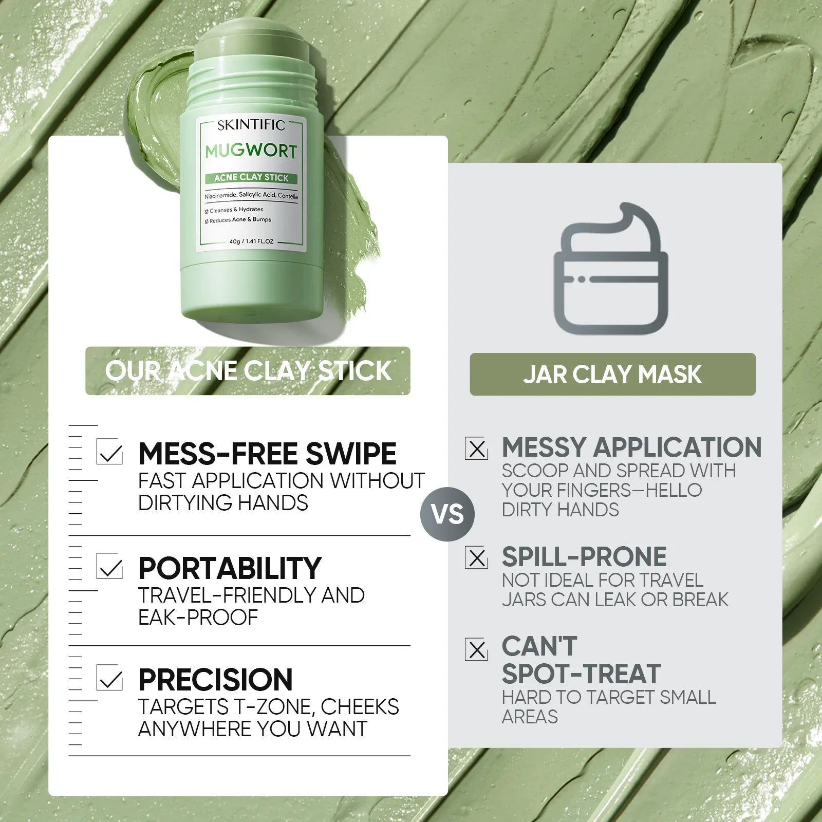 Pore Reset Clay Stick Set for Blackheads, Breakouts & Rough Texture