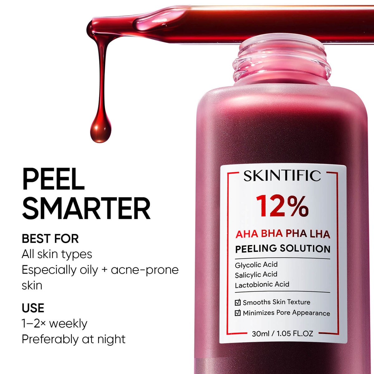 12% AHA BHA PHA LHA Peeling Solution Serum