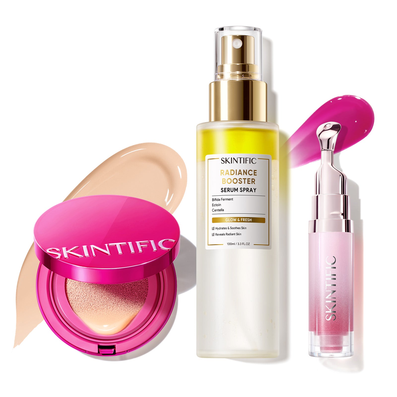 Glow Cover Cushion + Booster Serum Spray + Lip Serum