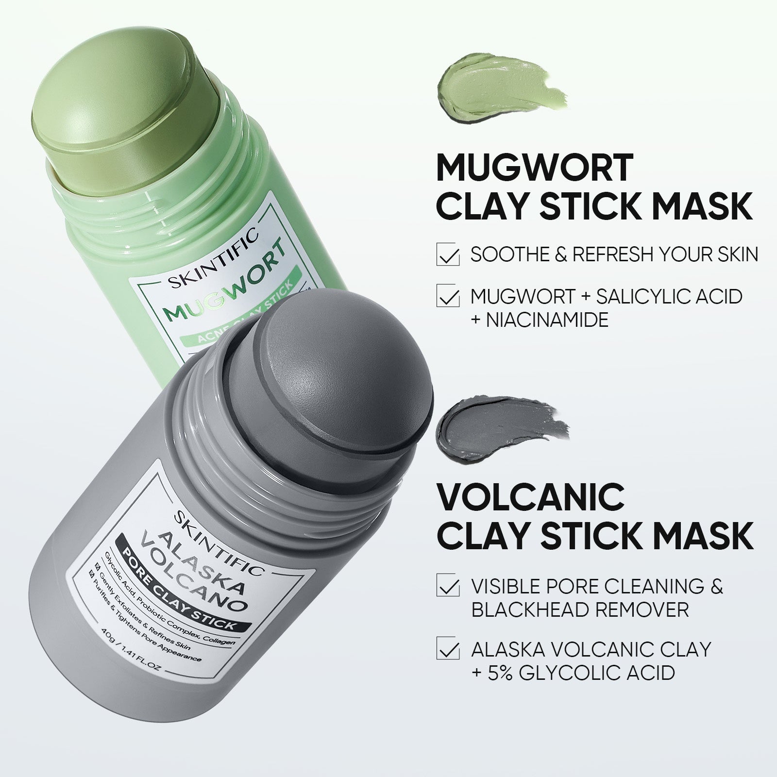 Blackhead Control & Acne Care Deep Cleansing Clay Stick Duo Set 2pcs