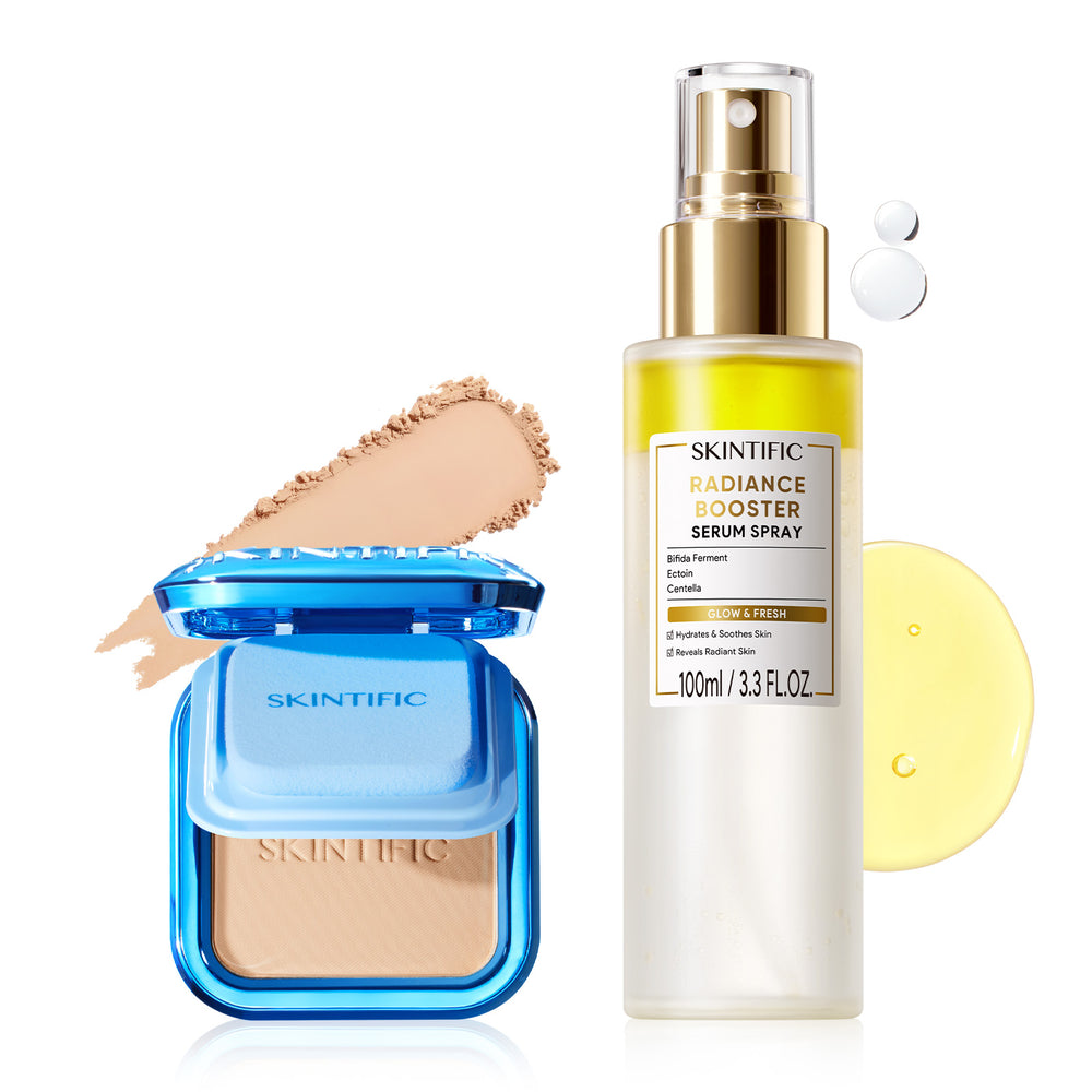 Powder Foundation & Radiance Booster Serum Spray Set