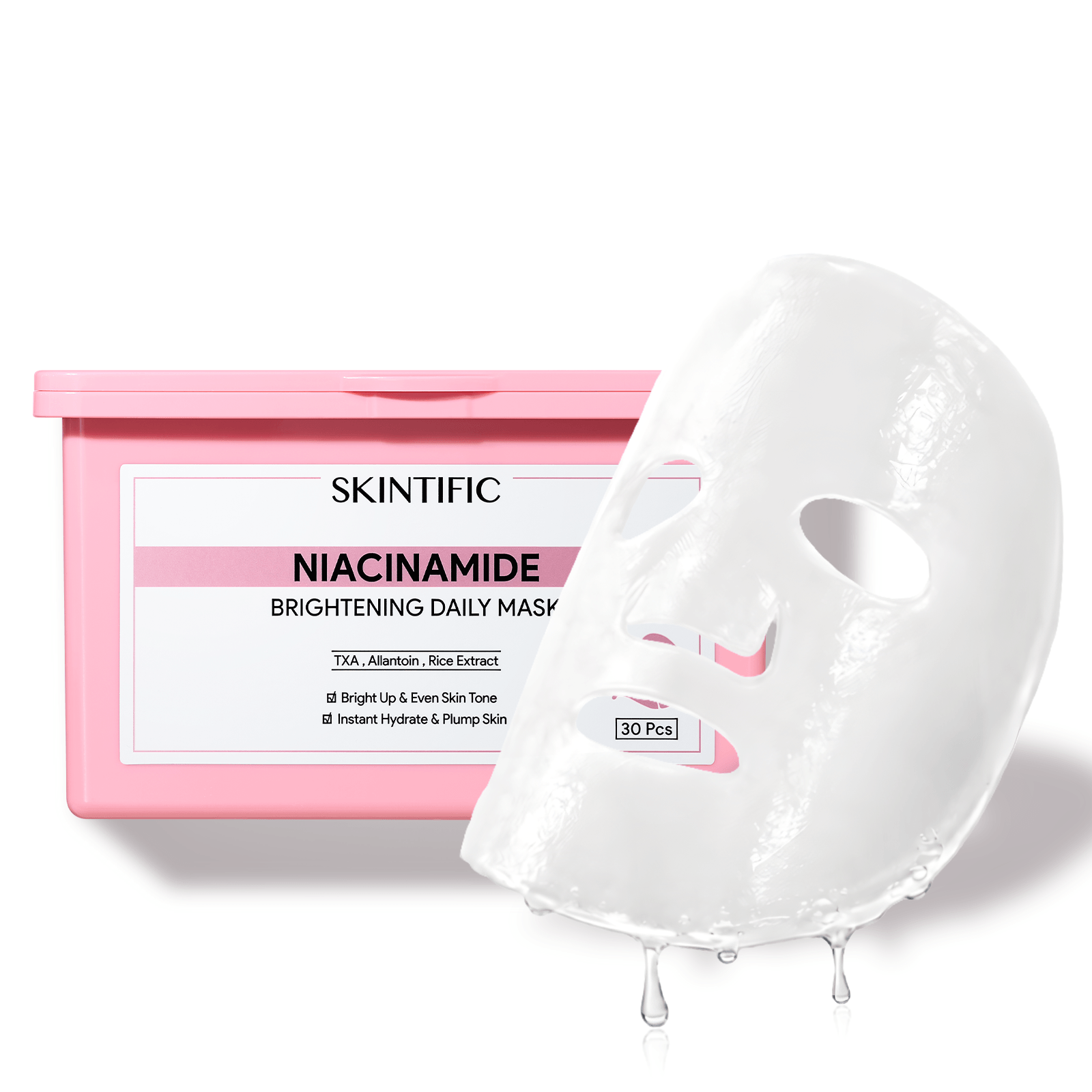 SKINTIFIC Niacinamide Brightening Daily Quick Mask 30pcs packaging