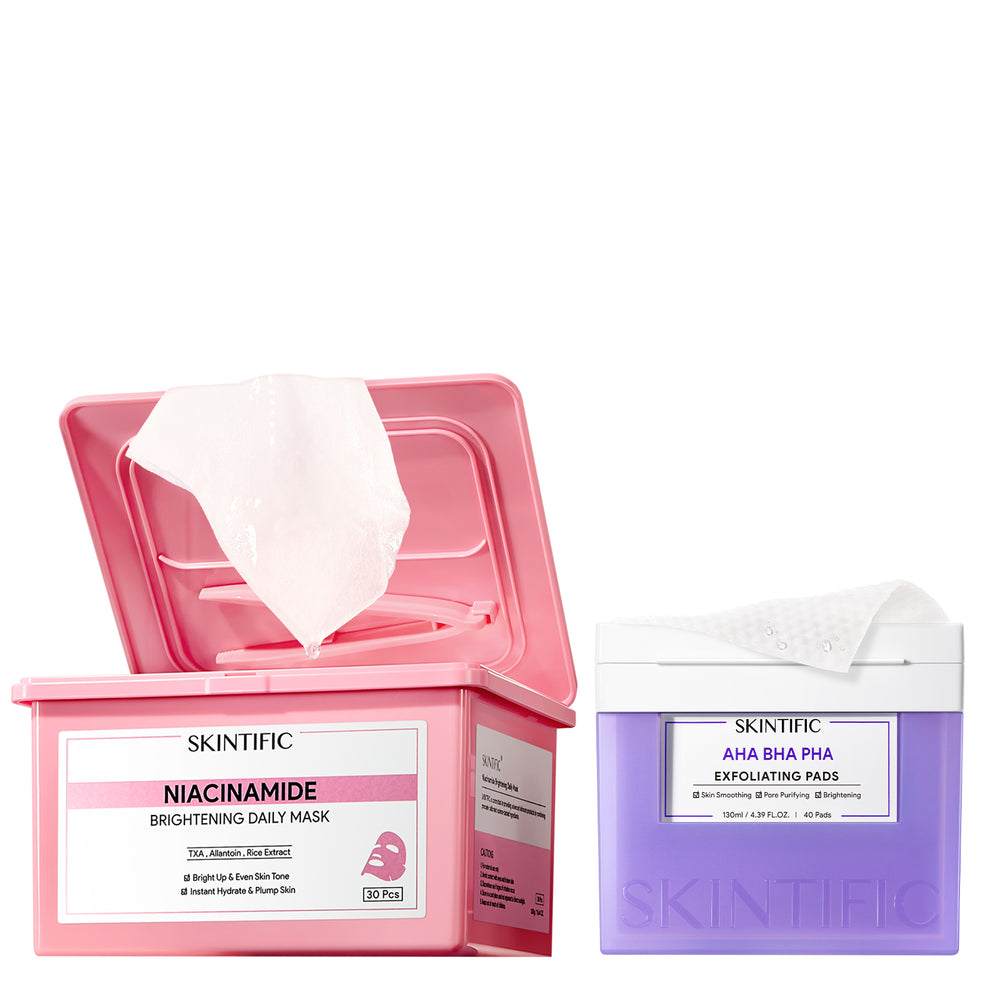 AHA BHA PHA Pads & Niacinamide Brightening Mask Set