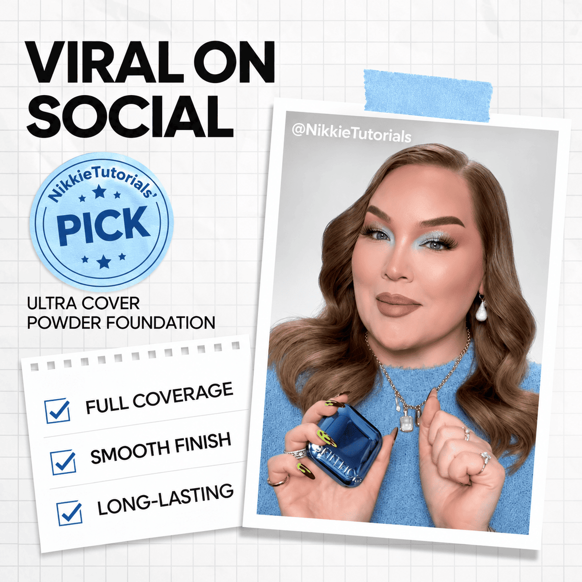 NikkieTutorials’ Pick | Powder Foundation & Peptide Lip Serum Makeup Set